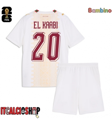 Marocco Ayoub El Kaabi #20 Seconda Maglia Bambino Mondiali 2026 Manica Corta (+ Pantaloni corti)